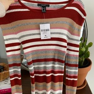 Bodycon ribbed striped mini dress